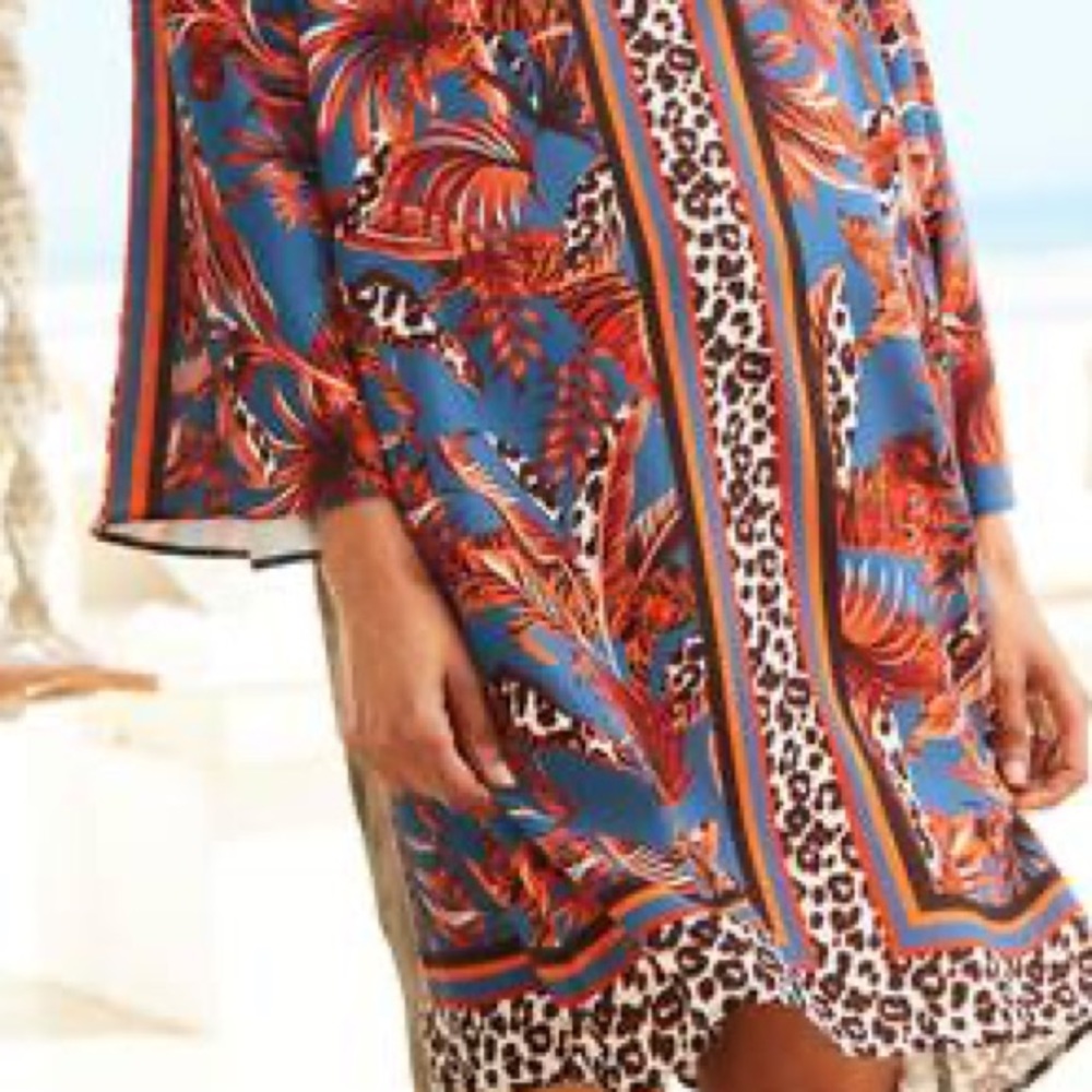 Next Women's Navy Tiger Print Beach Dress - Picture 3 of 3